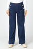 Sabrina Stretch Button Wide Jean