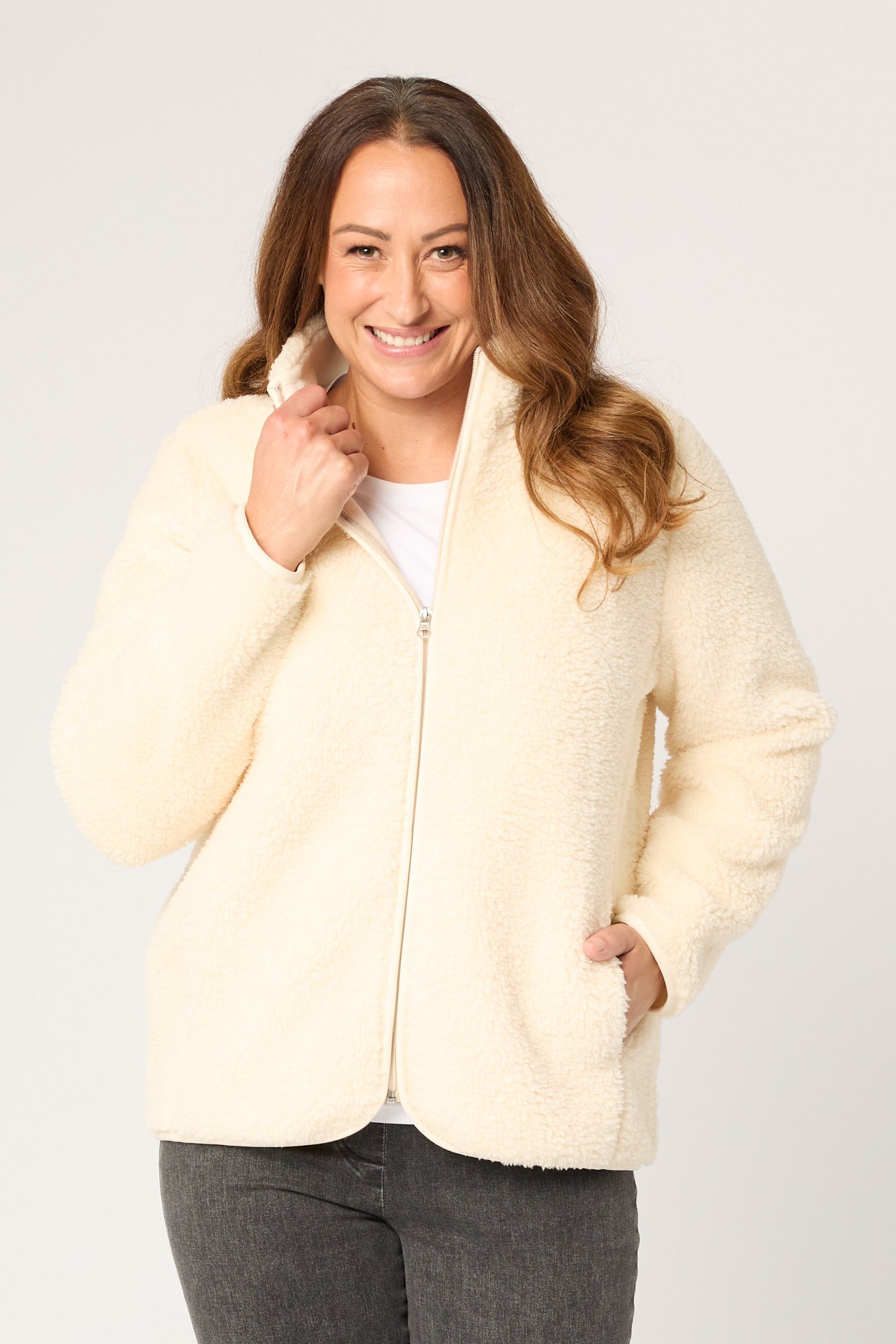 Shop Caniche Warm Zip Up Jacket in Ecru – Fella Hamilton