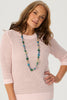Quinn 3/4 Slv Open Knit