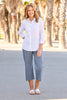 Coastal Stripe Stretch 7/8 Pant