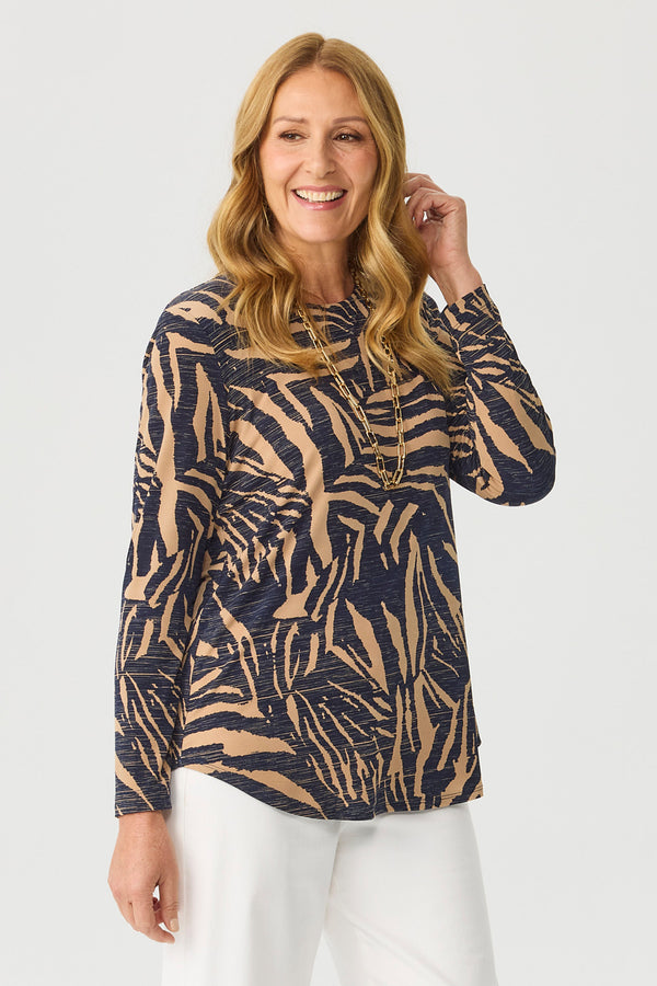 Carine Pleat Back L/slv Top