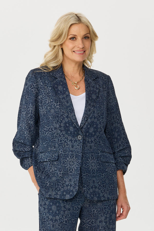 Tory 3/4 Ruche Sleeve Blazer