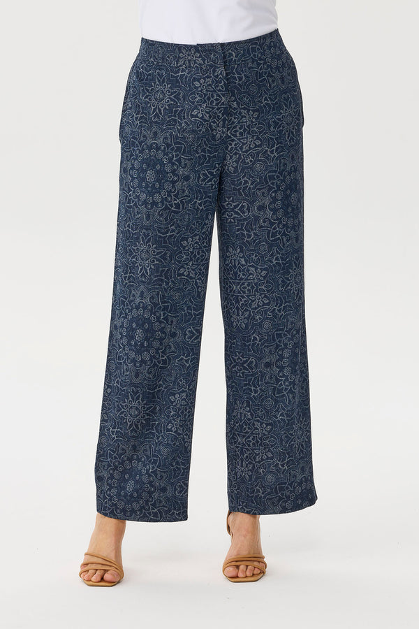 Tory Zip Front Wide Leg Pant