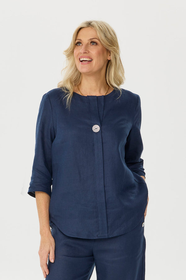 Cologne 1 Button 3/4 Sleeve Tunic