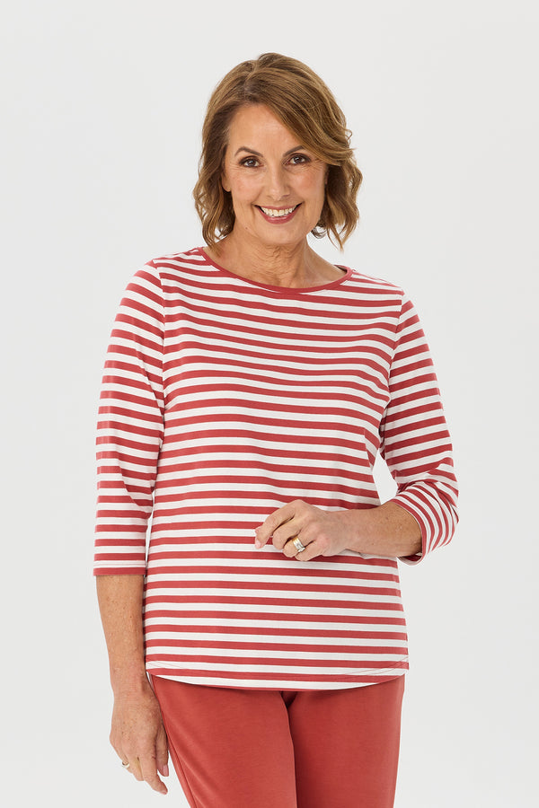 Gisele Stripe 3/4 Sleeve Top