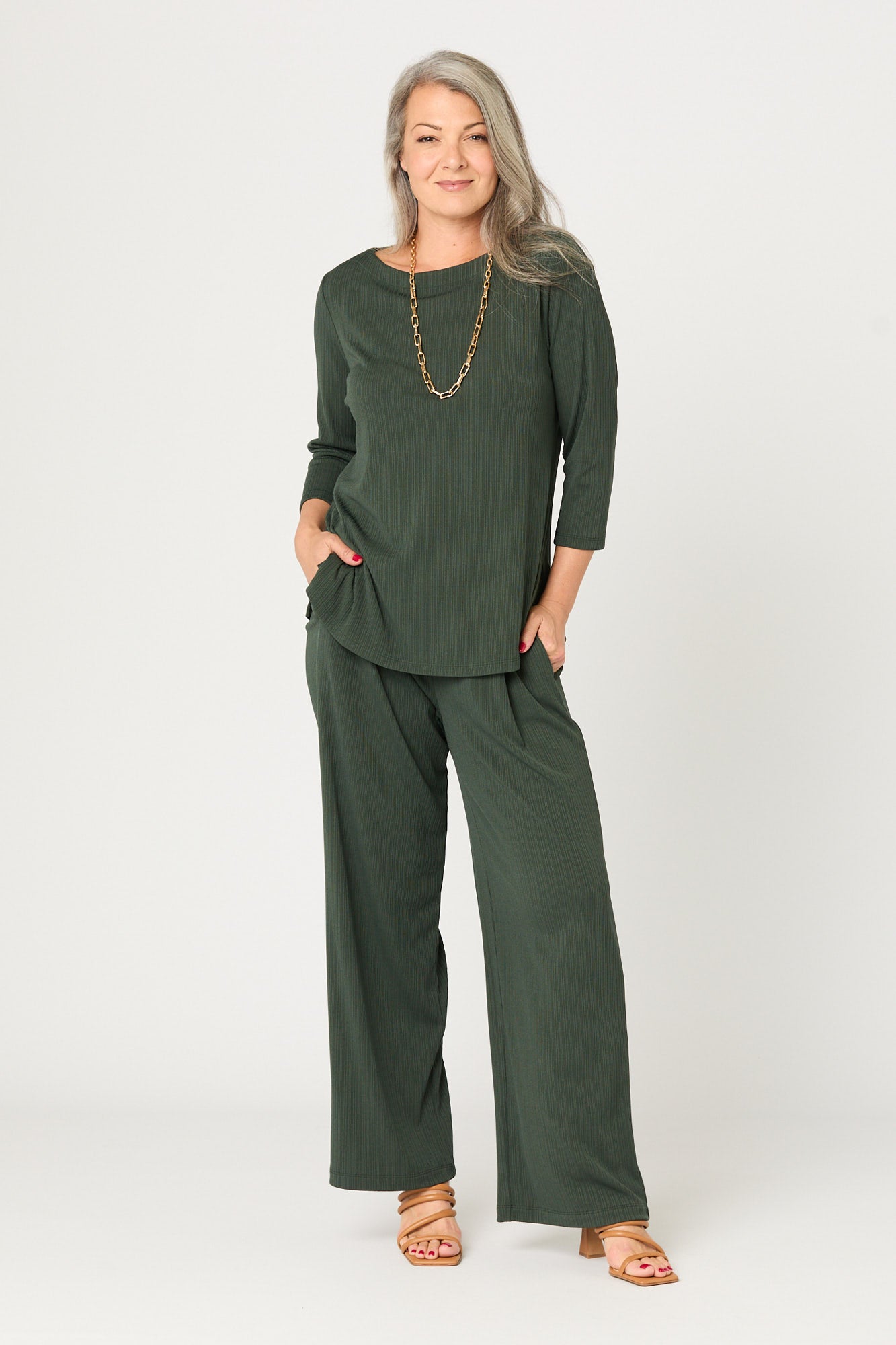 Tempest Boat Neck 3/4 Slv Top