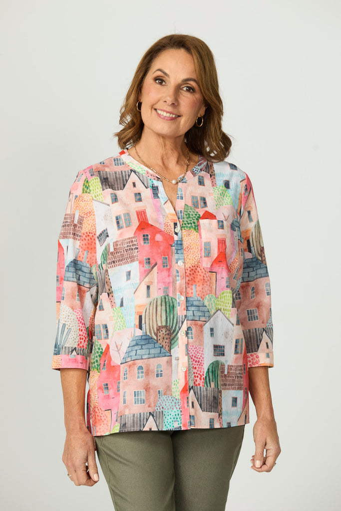 Porto 3/4 Sleeve Open Neck Shirt