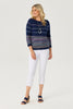 Coraline Stripe 3/4 Slv Sweater