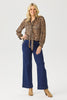 Sabrina Stretch Button Wide Jean