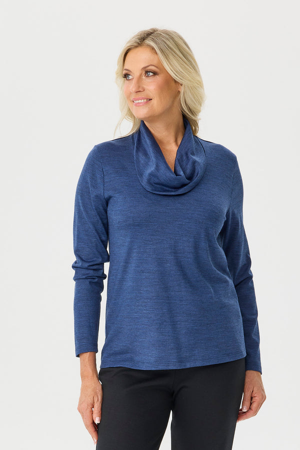 Hedrena Cowl Neck Long Sleeve Top