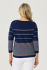 Coraline Stripe 3/4 Slv Sweater