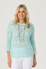 Corfu Pointelle 3/4 Slv Sweater