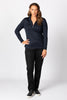 Hedrena Zip Polo Long Sleeve Top