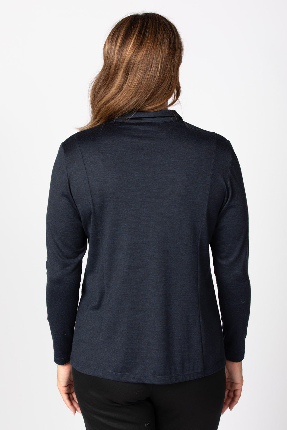 Hedrena Zip Polo Long Sleeve Top