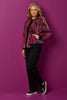Verso Velvet Print Zip Up Jacket
