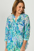 Tropical Palms Pleat 3/4 Sl Shirt