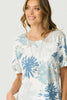 UMBRIA PRINT S/S PLEAT BACK TEE