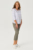 LA VILLA STRIPE 3/4 SLV TOP