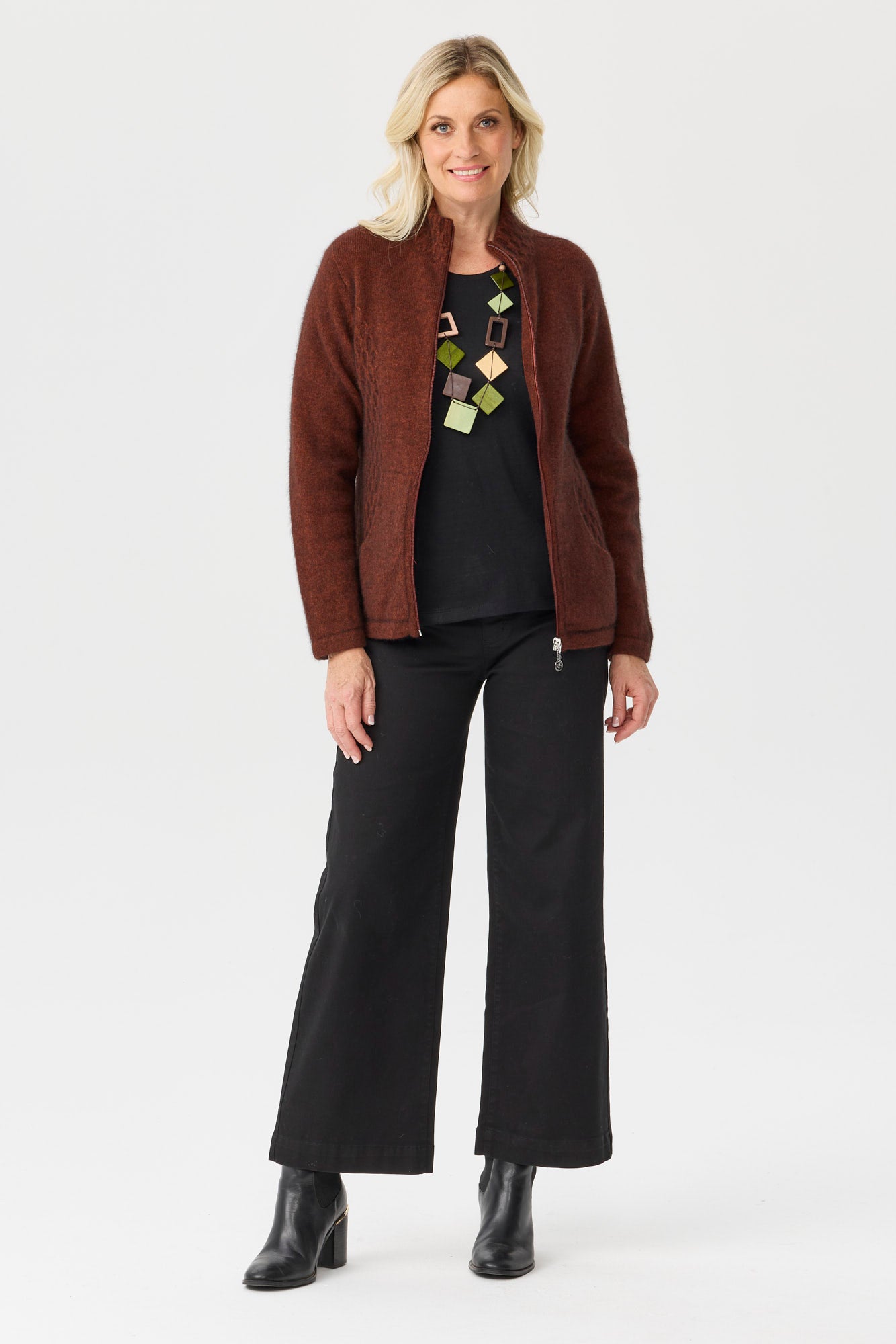 Possum Honeycomb Zip Up Cardigan