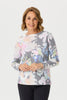 Sylvie Print R-neck Long Sleeve Sweater