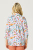 JAIPUR 3/4 SLEEVE PRINT TRIM SHIRT