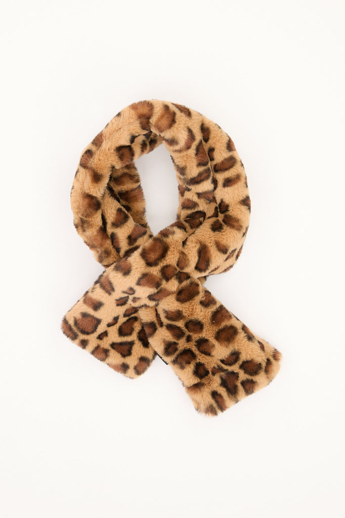 LEOPARD FAUX FUR SCARF