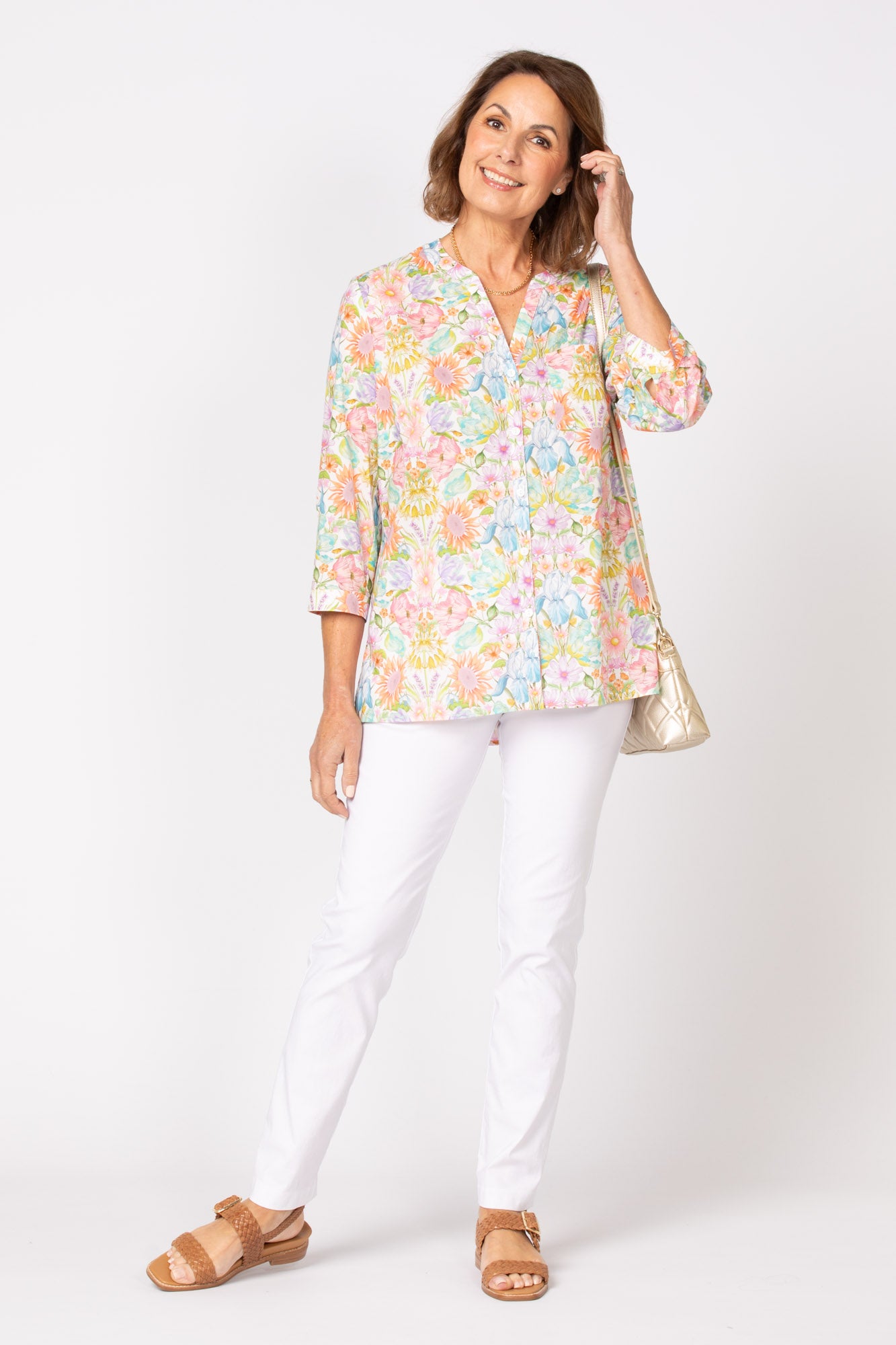 FLORAL MUSE LIBERTY 3/4 SLV SHIRT