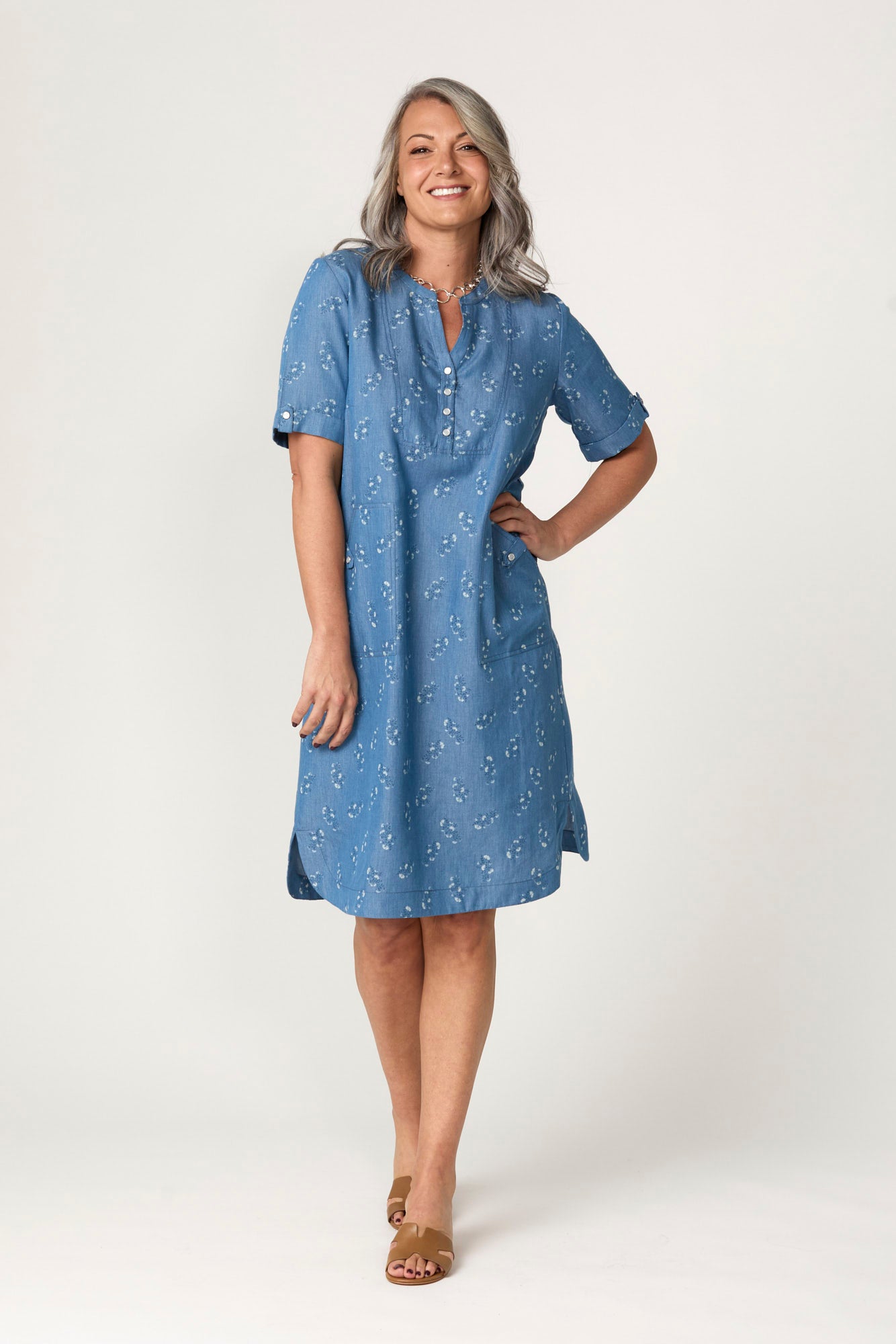 Avignon Short Sleeve Relaxed Dress