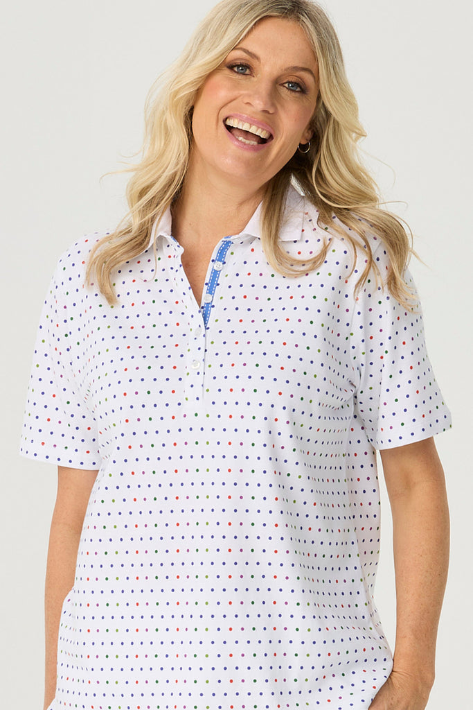 Madison Button Polo in Vino