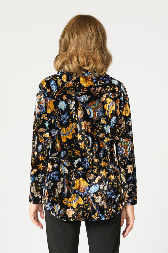 Deluxe Cowl Neck L/s Velour Top