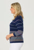 CORALINE STRIPE 3/4 SLV SWEATER