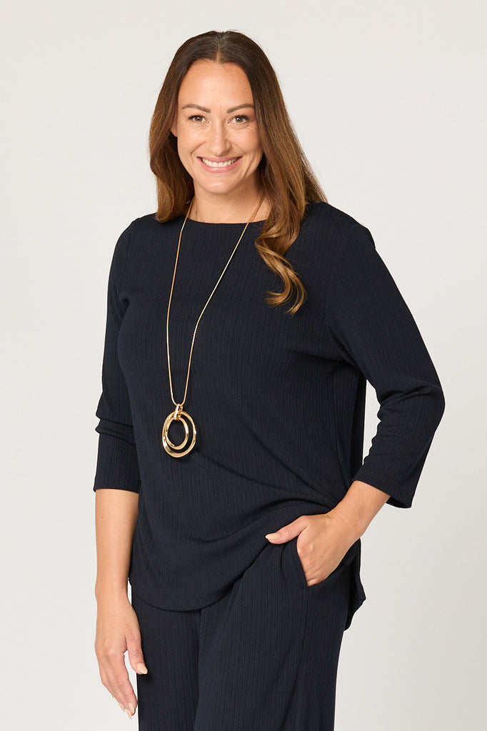 TEMPEST BOAT NECK 3/4 SLV TOP