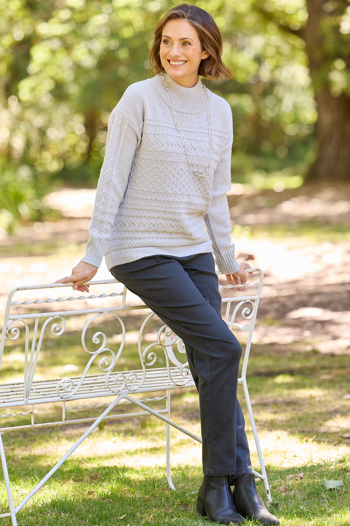 Shop Edgar Roll Neck Cable Sweater in Silver – Fella Hamilton