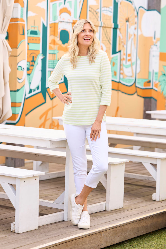 Paige Stripe 3/4 Sleeve Top