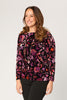 DELUXE L/SLV STRETCH VELVET TOP