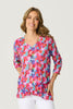 JANELLE CRUSH PRINT 3/4 SL TOP