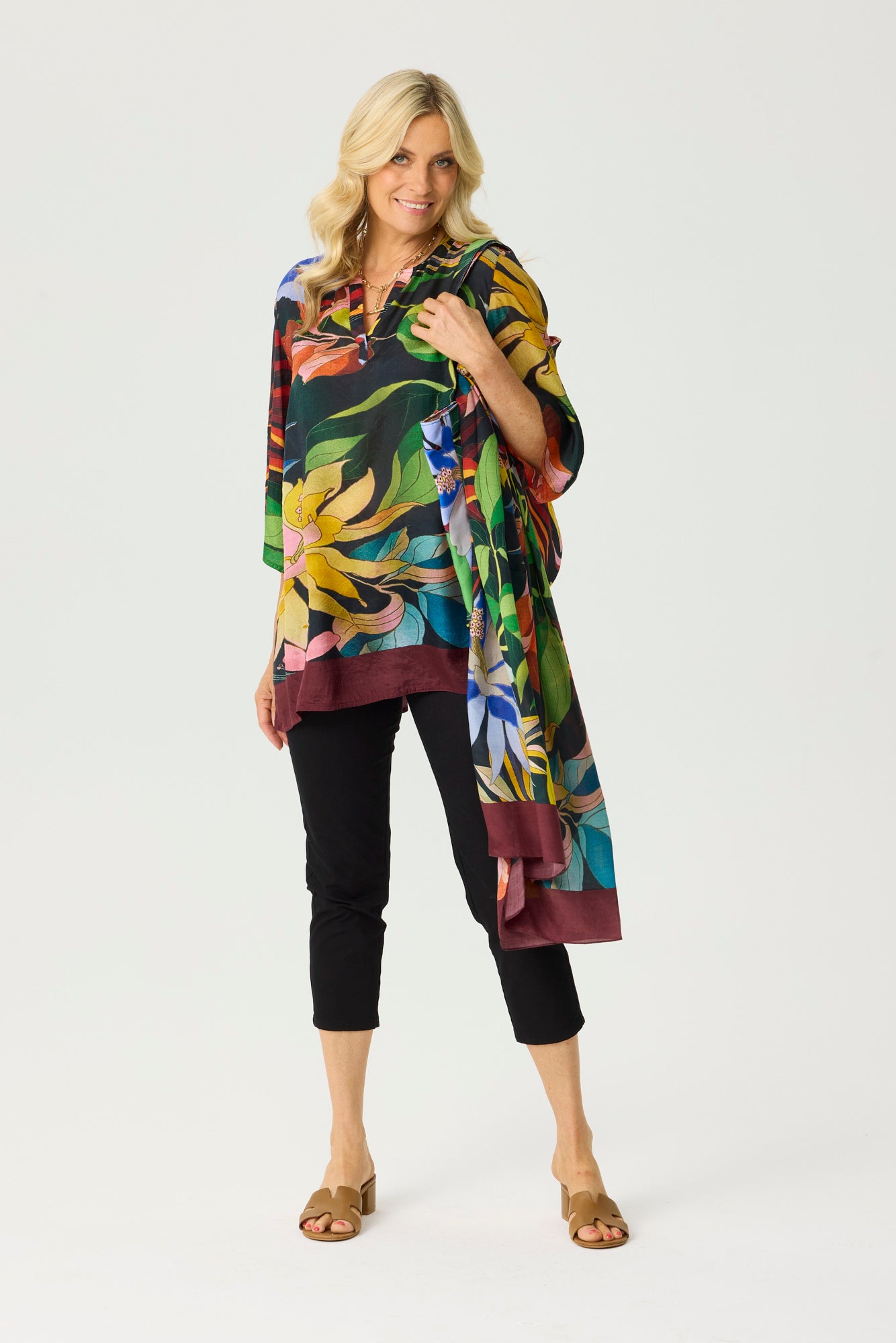 ALLURE 3/4 SLV POPOVER TUNIC