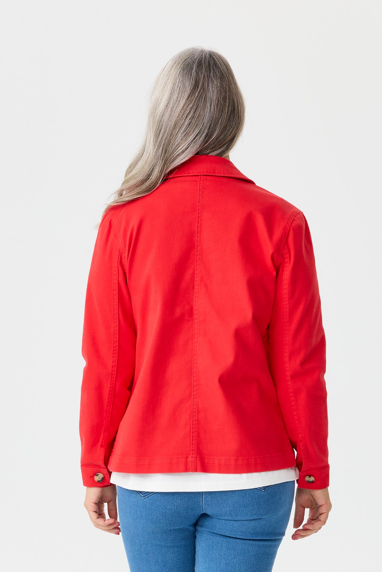 Shop Shelby Stretch Utility Jacket in Red – Fella Hamilton