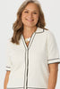 Redding Pointelle Short Sleeve Button Cardi
