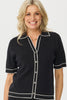 Redding Pointelle Short Sleeve Button Cardi