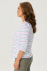 LA VILLA STRIPE 3/4 SLV TOP