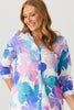 Butterfly Open Neck 3/4 Sleeve Shirt