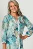 Alyssa Collarless 3/4 Sleeve Shirt