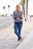 PORT FAIRY STRIPE 3/4 SLV SWEATER
