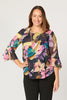 DOMINIQUE FLOUNCE LAYER 3/4 SLV TOP