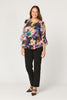 DOMINIQUE FLOUNCE LAYER 3/4 SLV TOP