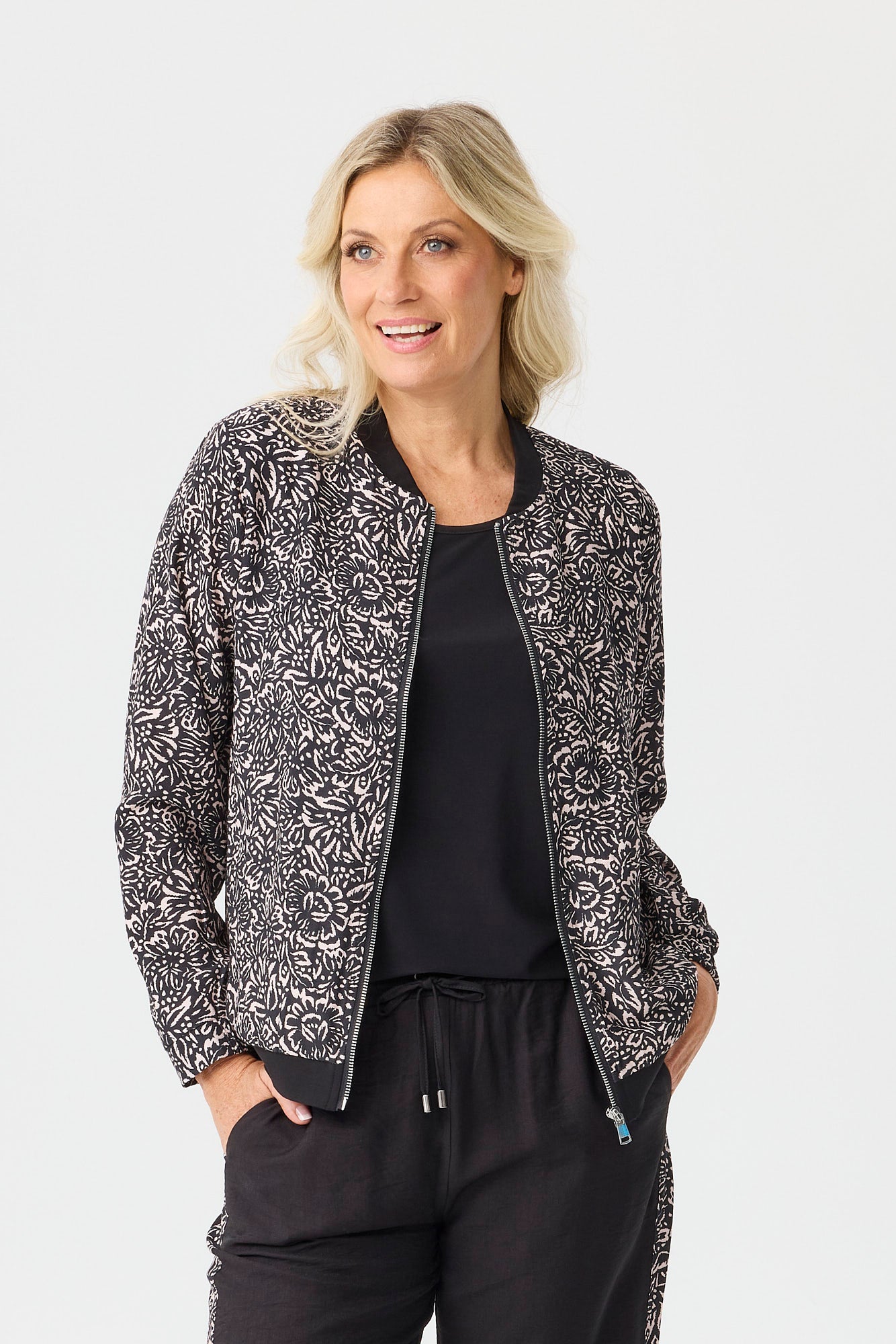 Bellini Print Zip Up Jacket