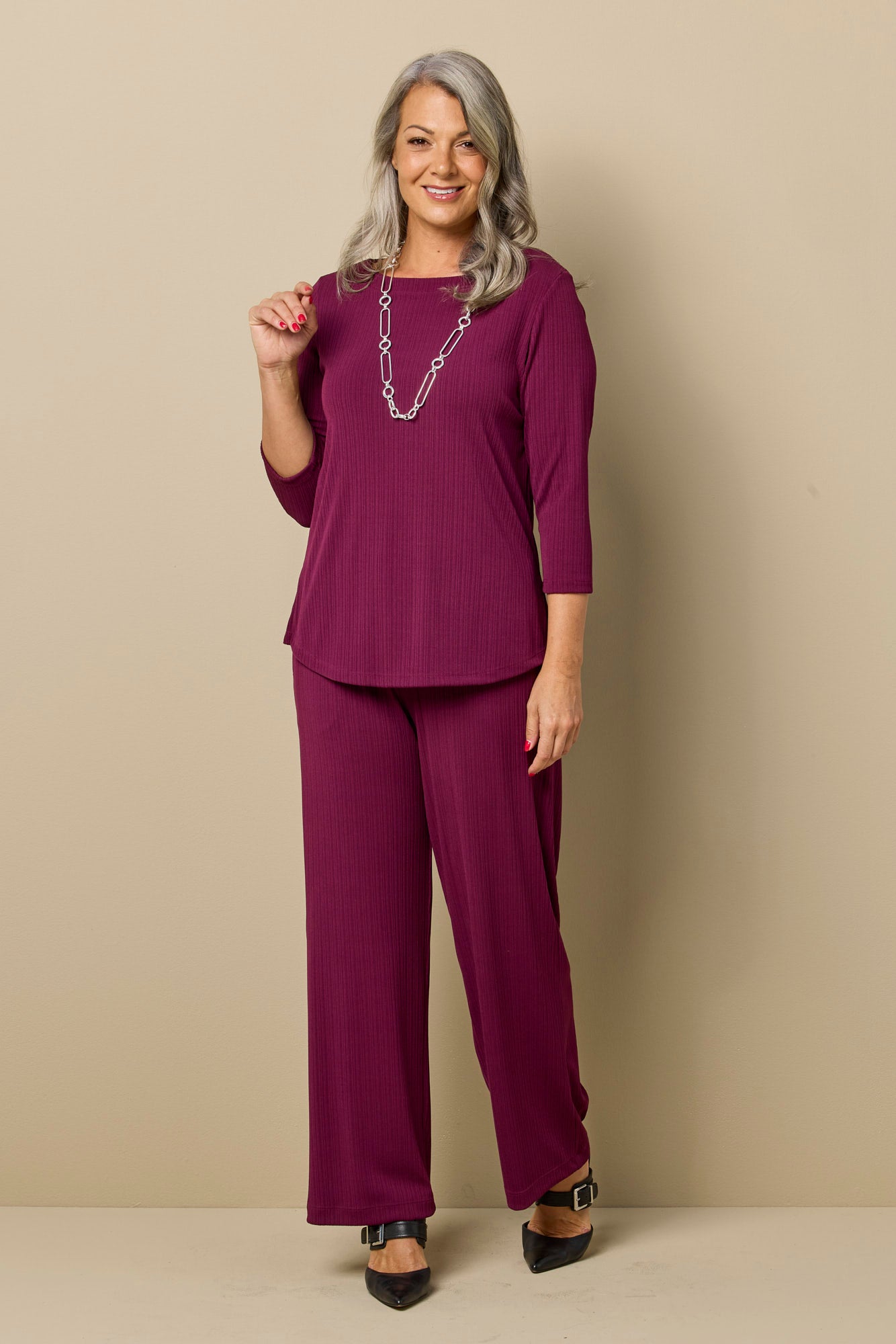 Tempest Boat Neck 3/4 Sleeve Top