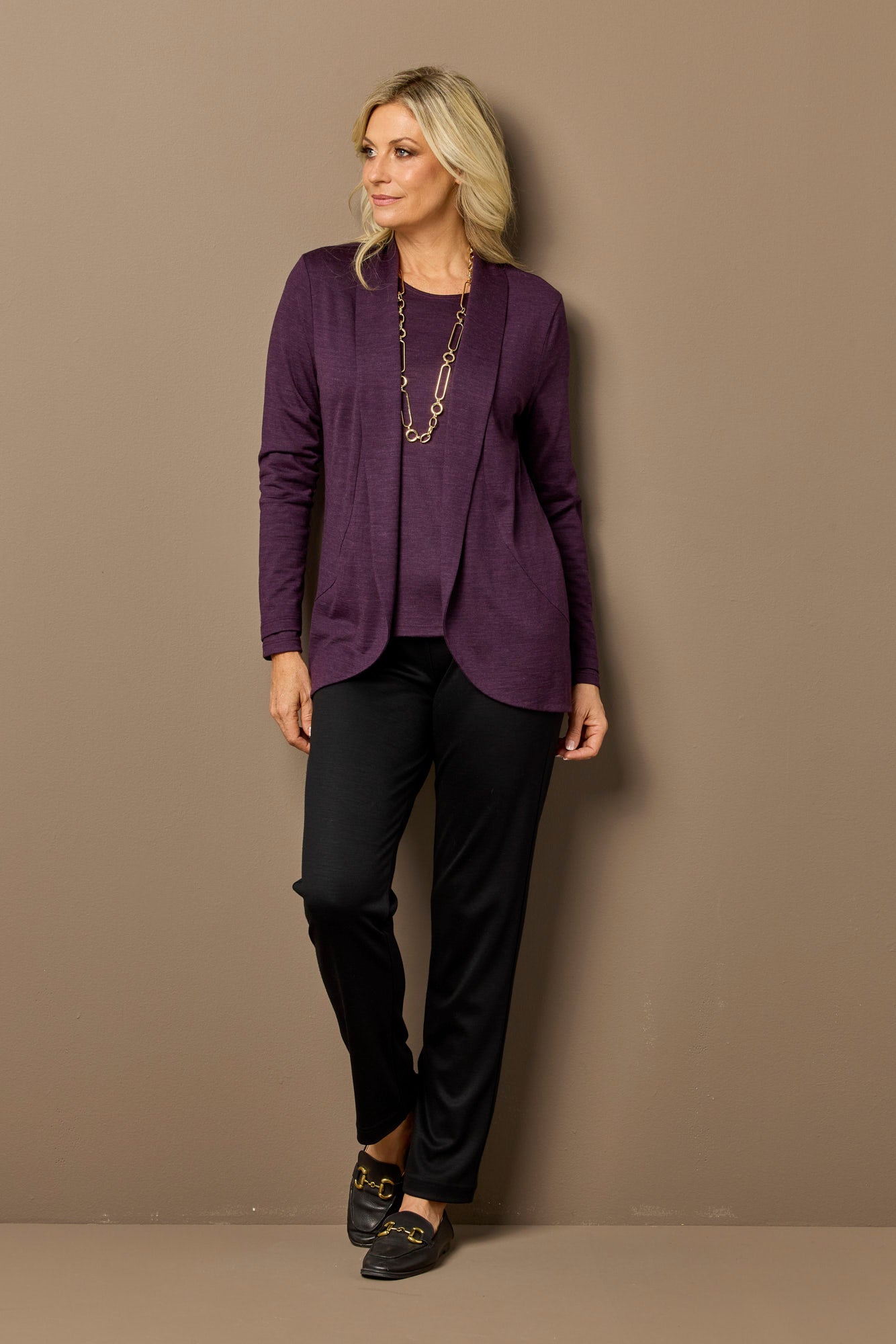 Hedrena Jersey Curved Hem Cardigan