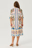TUSCANY PRINT FRILL HEM DRESS